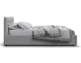 Белла Кровать+ПМ 140*200 Велюр Монолит сталь