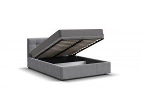 Белла Кровать+ПМ 140*200 Велюр Монолит сталь