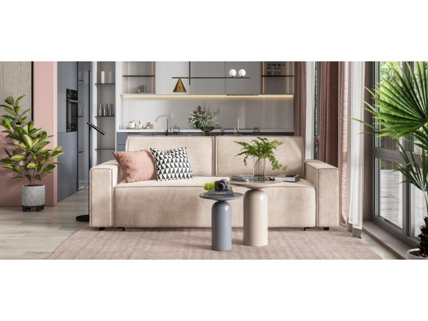 Диван Норд велюр Monolit латте