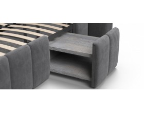 Босс ХО Кровать 180*200 Велюр Монолит серый