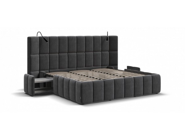 Кровать BOSS.XO 180*200 велюр Monolit серый Кровать BOSS.XO 180*200 велюр Monolit серый