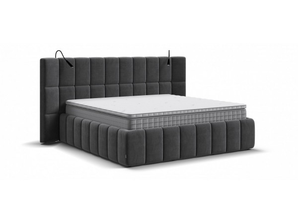 Кровать BOSS.XO 180*200 велюр Monolit серый Кровать BOSS.XO 180*200 велюр Monolit серый
