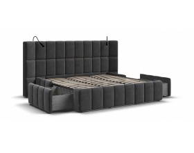 Босс ХО Кровать 180*200 Велюр Монолит серый