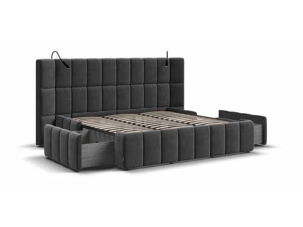 Кровать BOSS.XO 180*200 велюр Monolit серый Кровать BOSS.XO 180*200 велюр Monolit серый
