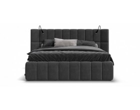 Босс ХО Кровать 180*200 Велюр Монолит серый