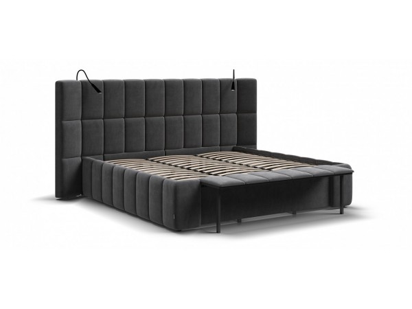 Кровать BOSS.XO 180*200 велюр Monolit серый Кровать BOSS.XO 180*200 велюр Monolit серый