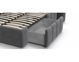 Босс ХО Кровать 180*200 Велюр Монолит серый