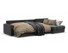 Босс Макс угловой диван Велюр Монолит серый