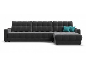 Босс Макс угловой диван Велюр Монолит серый