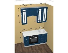 Кухня Гранд  (Синий)  1,5м