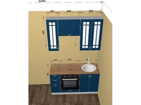 Кухня Гранд (Синий) 1,5м Кухня Гранд (Синий) 1,5м
