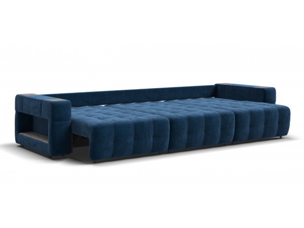 Диван BOSS.XO MAX велюр Monolit синий / WOOD Rock