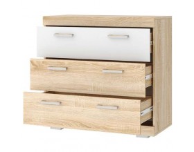 СОНАТА Комод КС-900 Сонома-Белый глянец