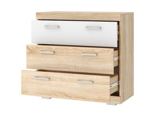 СОНАТА Комод КС-900 Сонома-Белый глянец