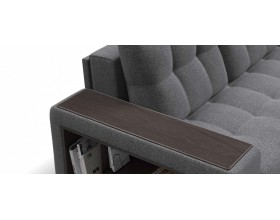 Босс ХЛ угловой диван Рогожка Мальмо серый