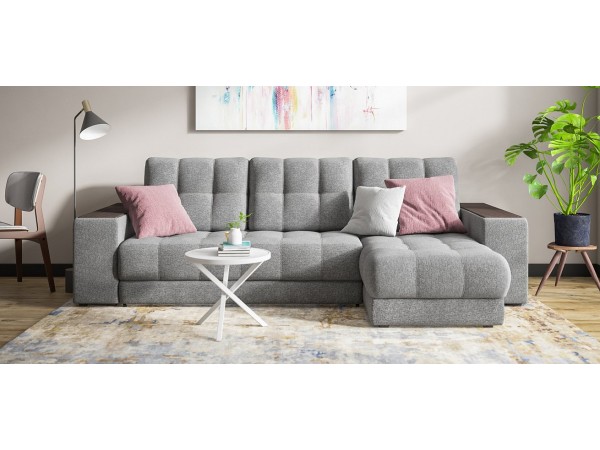 Диван BOSS 3.0 XL угол рогожка Malmo серый