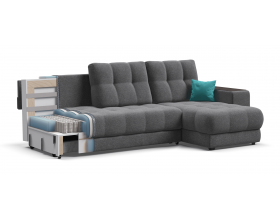 Босс ХЛ угловой диван Рогожка Мальмо серый