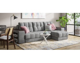 Босс ХЛ угловой диван Рогожка Мальмо серый