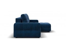 Денди угловой диван Велюр Монолит синий