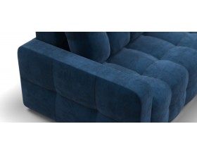 Денди угловой диван Велюр Монолит синий
