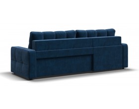 Денди угловой диван Велюр Монолит синий