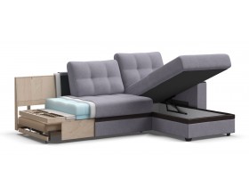 Атланта Люкс угловой диван Рогожка Мальмо платина