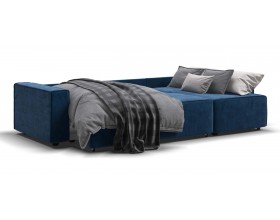 Норд угловой диван Велюр Монолит синий