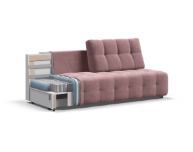 Босс Мини диван Велюр Монолит розовый