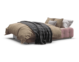 Босс Мини диван Велюр Монолит розовый