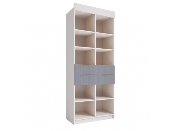 Стеллаж 900 с ящиками МС Лавис СД 900.1 Белый софт/Серый Эмалит