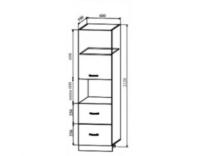 Корпус пенала с нишей и ящиками ПНЯД 600