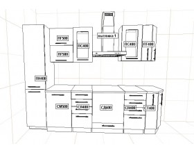 Кухня Вариант фасада Олива Хамелеон металлик 2,7 м 