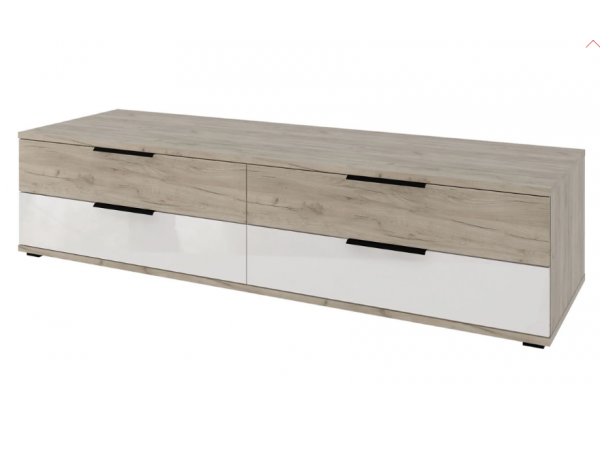 Тумба под ТВ 4 ящика Альянс СТЛ.435.07 Дуб крафт/Белый глянец