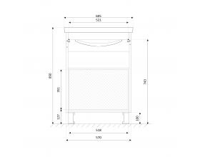 Тумба Aris 60Н 2я. Белый глянец