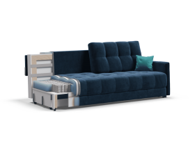 Босс Лофт диван Велюр Монолит синий