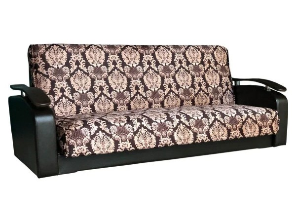 Диван Антуан (подлокотники кожзам коричневый/велюр вензель)