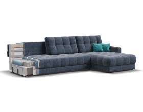 Босс Макс угловой диван Велюр Роял синий