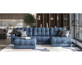 Босс Макс угловой диван Велюр Роял синий