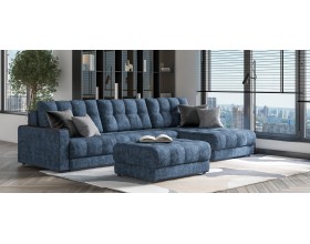 Босс Макс угловой диван Велюр Роял синий