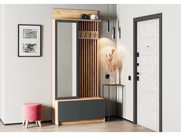 Вешалка Стоуби ВШ-1000 (дуб крафт золотой/ серый графит)