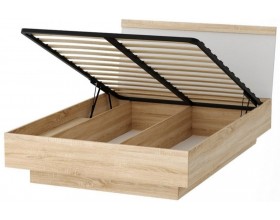 СОНАТА Кровать КРС-1600 с ПМ сонома/белый глянец