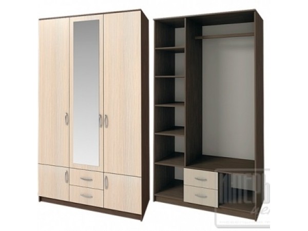 Шкаф 3-створчатый Ронда Шк-3 венге/дуб белфорд