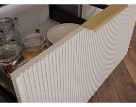 Кухня Вариант фасада Мелисса бежевый скин 3,4 м  с пеналами 1,8 м 