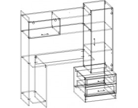 Письменно-компьютерный стол ПКС-7 сонома/белый глянец