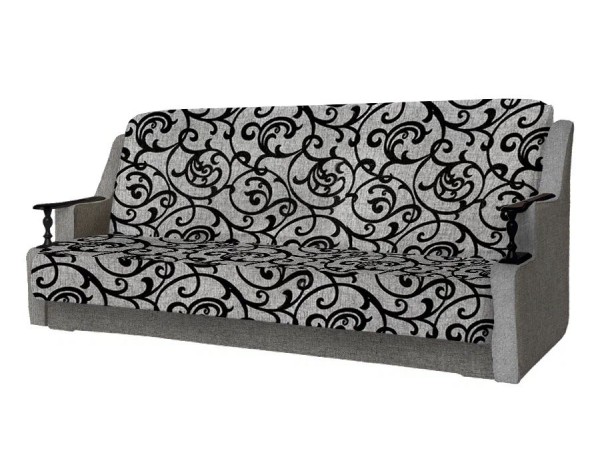 Анна диван (деревянные подлокотники/рогожка кубики коричневые/рогожка бежевый)