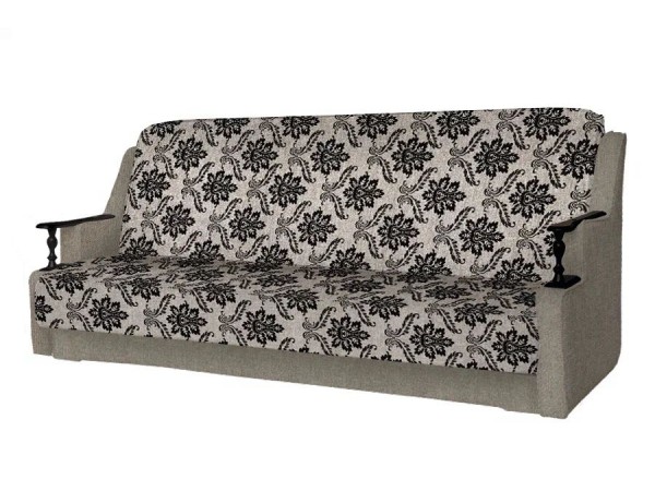 Анна диван (деревянные подлокотники/рогожка кубики коричневые/рогожка бежевый)