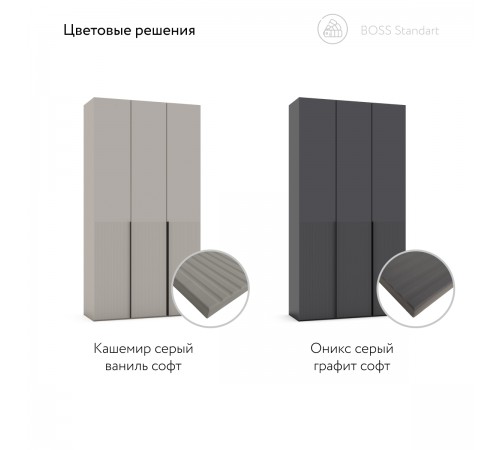 Шкаф BOSS LINE 120 - 3Д Оникс серый, Графит софт