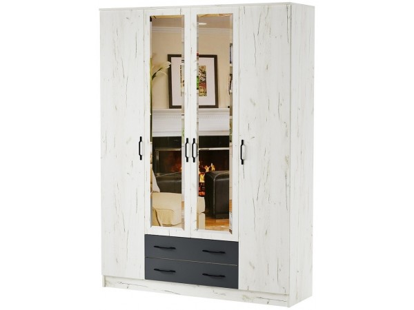 Шкаф Квадро Беатрис Крафт белый-Антрацит Шкаф Квадро Беатрис Крафт белый-Антрацит