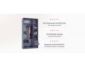 Босс Стандарт 120*240 шкаф -3Д Шиншилла серая