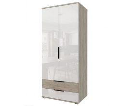 Шкаф 2-х дверный с ящиками Альянс СТЛ.435.01 Дуб крафт/Белый глянец